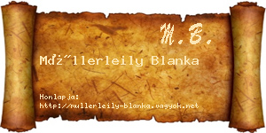 Müllerleily Blanka névjegykártya